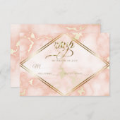 Cartons Réponse Rose mariage et marbre d'or (Devant / Derrière)