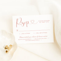 Rose moderne Gold Heart Calligraphie Script Mariag
