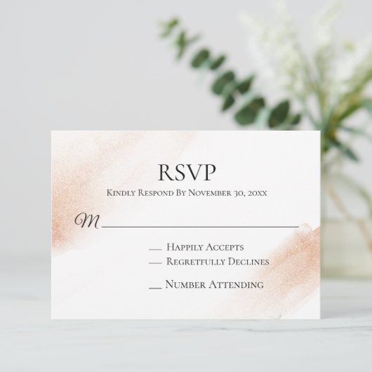 Cartons Réponse *~* Rose moderne Gold Mariage Abstrait Inviter RSV (Debout devant)