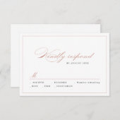 Cartons Réponse Rose or Classic Élégance Script mariage simple (Devant / Derrière)