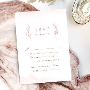 Cartons Réponse Rose or simple élégance botanique mariage