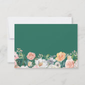 Cartons Réponse Rose pivoines Jardin Floral verdure Mariage (Dos)