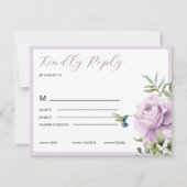 Cartons Réponse Rose pourpre et colibri (Devant)