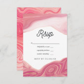 Cartons Réponse Rose Quartz et Blush Strata Agate Mariage en pierr (Devant / Derrière)