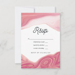 Cartons Réponse Rose Quartz et Blush Strata Agate Mariage en pierr
