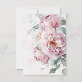 Cartons Réponse Rose romantique à fleurs aquarelle mariage (Dos)