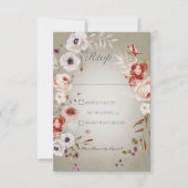 Cartons Réponse Rose romantique Vert rose Mariage floral (Devant)