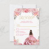 Cartons Réponse Rose Rose princesse Floral Quinceañera (Devant)