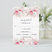 Cartons Réponse Rose Rose Rose Rose Rose Or Floral Formal Mariage (Debout devant)