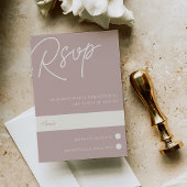 Cartons Réponse Rose Taupe | Script filigrane traditionnel