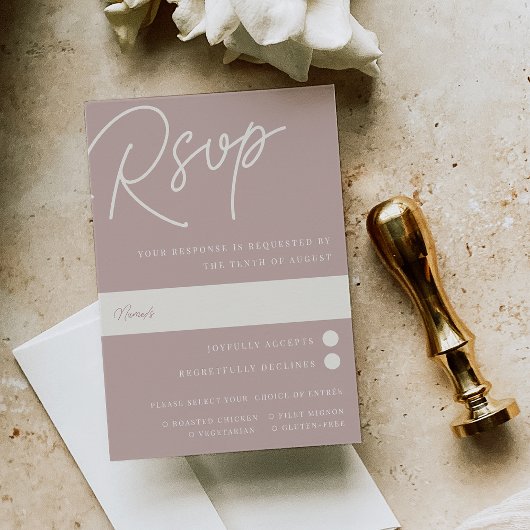 Cartons Réponse Rose Taupe | Script Watermark Meal Choix