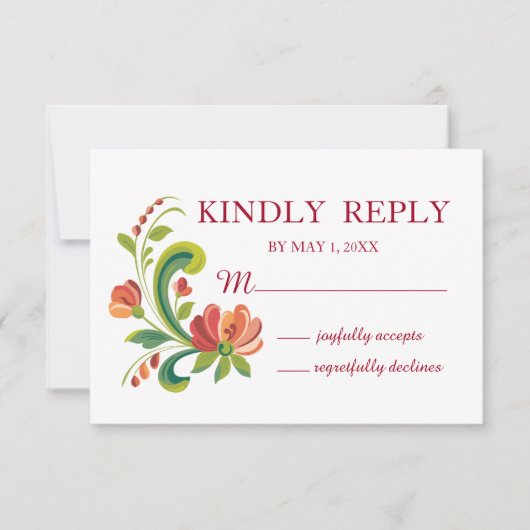 Cartons Réponse Roseming rouge et rose (Devant)