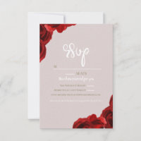 Roses aquarellées rouges blush taupe Mariage moder