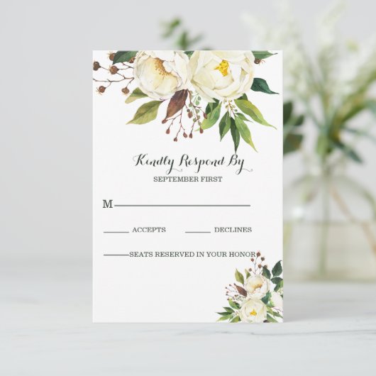 Cartons Réponse Roses blanches (Debout devant)