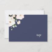 Cartons Réponse Roses blanches Élégant Mariage pourpre (Dos)