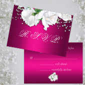 Cartons Réponse Roses blanches et Mariage rose Fuchsia