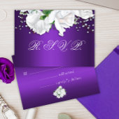 Cartons Réponse Roses blanches et violet profond