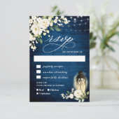 Cartons Réponse Roses blanches Plat de Lanterne Bleu choix (Debout devant)