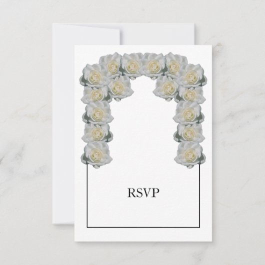 Cartons Réponse Roses Blanches Rustiques Options de repas Mariage (Dos)