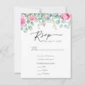 Cartons Réponse Roses de l'eucalyptus | Elegant Boho Greenery Mari (Devant)