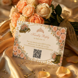 Cartons Réponse Roses de pêche occidentales Pays doré Quinceañera