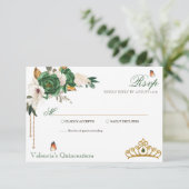 Cartons Réponse Roses d'or vert Elégant or Tiara Quinceanera (Debout devant)
