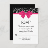 Cartons Réponse Roses noires et blanches Bow rose (Devant / Derrière)