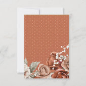 Cartons Réponse Roses orange brûlés Terracotta Mariage floral (Dos)