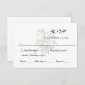 Cartons Réponse Roses rose Floral Élégant Mariage classique formel (Devant / Derrière)