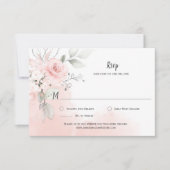 Cartons Réponse Roses Rose Pâle Pastel Lavis Aquarelle Rose Clair (Devant)