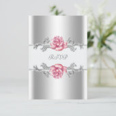Cartons Réponse Roses roses roses Argent 25e anniversaire Mariage (Debout devant)