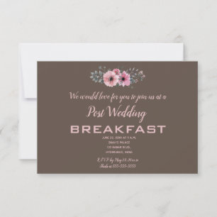 Cartons Réponse Roses roses sur Mariage Brown Petit-déjeuner