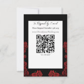 Cartons Réponse Roses rouges Blanc Black Elegance Mariage intempor (Dos)