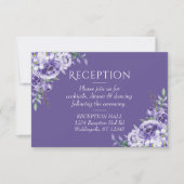 Cartons Réponse Roses violets | Élégante Réception Florale (Devant)