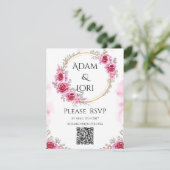 Cartons Réponse Roses with Pink & Gold Wedding (Debout devant)