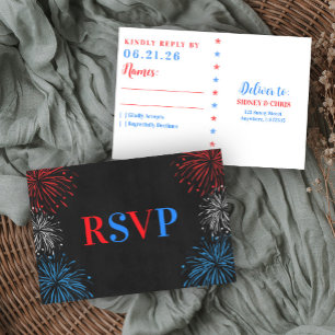 Cartons Réponse Rouge Blanc & Moi Mariage du 4 juillet RSV