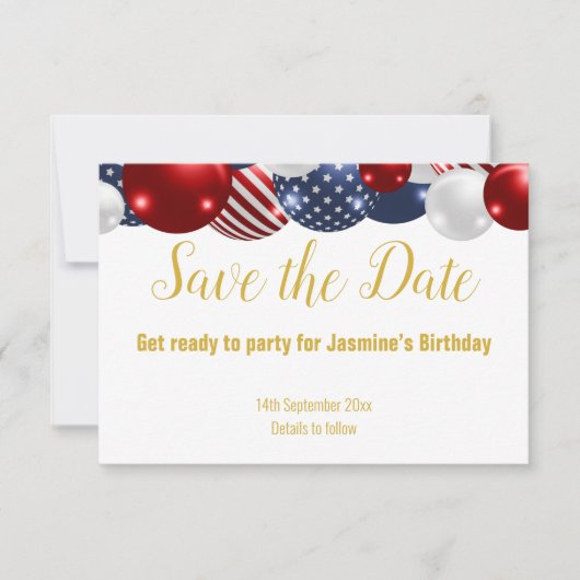 CARTONS RÉPONSE ROUGE BLEU BLANC PATRIOTIQUE ENREGISTRER LA DATE D (Devant)