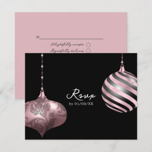 Cartons Réponse Rouge Fardé, Or Rose et Mariage de Noël Noir