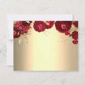 Cartons Réponse Rouge Floral Rose Gold Repas Sélection (Dos)