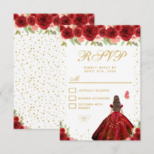 Cartons Réponse Rouge Florale Cheveux Bruns Princesse Douze Ans