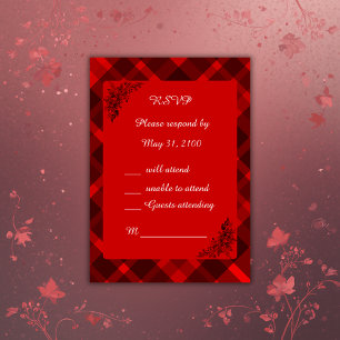 Cartons Réponse rouge noir écossais celtique tartan mariage motif