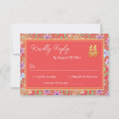 Cartons Réponse Rouge Peranakan floral double xi mariage chinois (Devant)