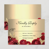 Cartons Réponse Rouge Roses Or (Devant / Derrière)