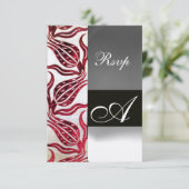 Cartons Réponse ROUGE VELVET TULIP MONOGRAM Bourgogne Champagne bl (Debout devant)