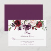 Cartons Réponse Rouge violet blanc vert Floral pourpre arrière RSV (Devant / Derrière)
