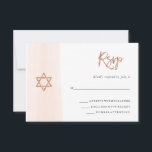 Cartons Réponse Rougissent le bat mitzvah rose d'or de Faux de<br><div class="desc">Cette carte à la mode de réponse de rsvp de bat mitzvah comporte un regard d'aquarelle de rose de rougissement,  avec le manuscrit manuscrit moderne et l'étoile de David d'or rose de faux.</div>