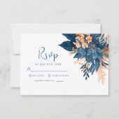 Cartons Réponse Rouille d'indigo Fleurs modernes de mariage (Devant)