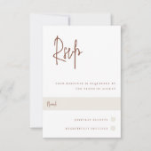 Cartons Réponse Rouille | Mariage de script manuscrit moderne (Devant)