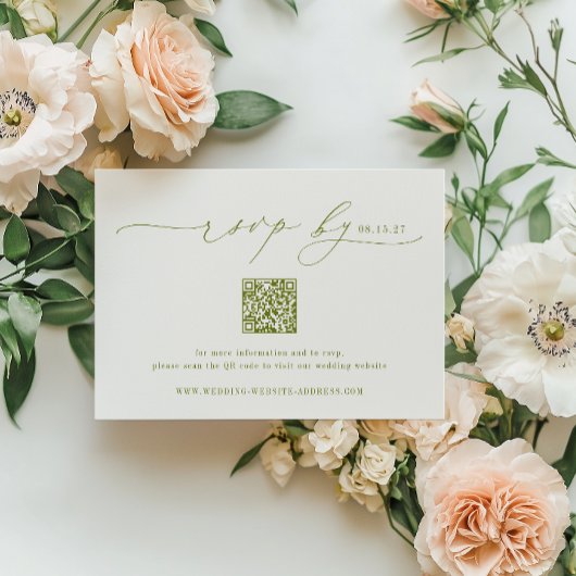 Cartons Réponse ROWAN Minimalist Wedding QR Code