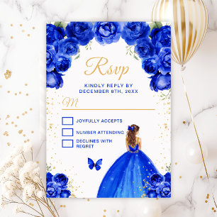 Cartons Réponse Royal Blue and Gold Brown Hair Princesse